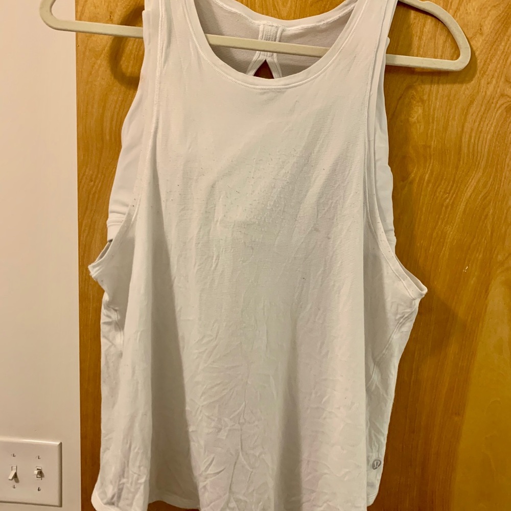 White Lululemon cross cross tank